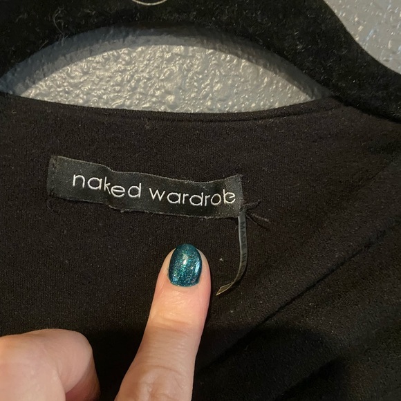Naked Wardrobe Black Long Sleeve Crop Top - Picture 3 of 4